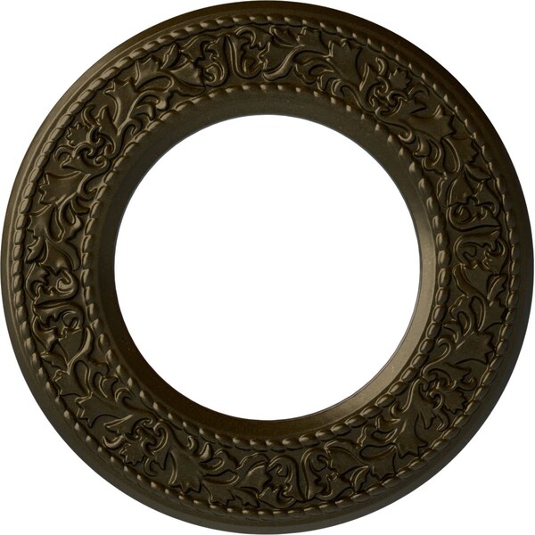 Ekena Millwork Blackthorn Ceiling Medallion (Fits Canopies up to 7 1/2"), 13 3/8"OD x 7 1/2"ID x 3/4"P, Green Gold CM13BLGGS - main